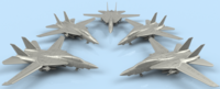 Grumman F-14 D Tomcat unfolded wings (5 planes)