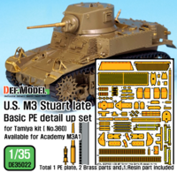 U.S. M3 Stuart late Basic PE detail up set (for Tamiya, Academy 1/35)