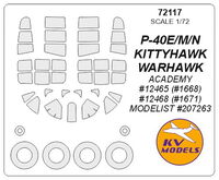 P-40E/M/N KITTYHAWK / WARHAWK (ACADEMY/ MODELIST) + wheels masks - Image 1