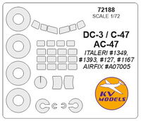 DC-3 / C-47 / AC-47 (ITALERI/ AIRFIX) + wheels masks - Image 1